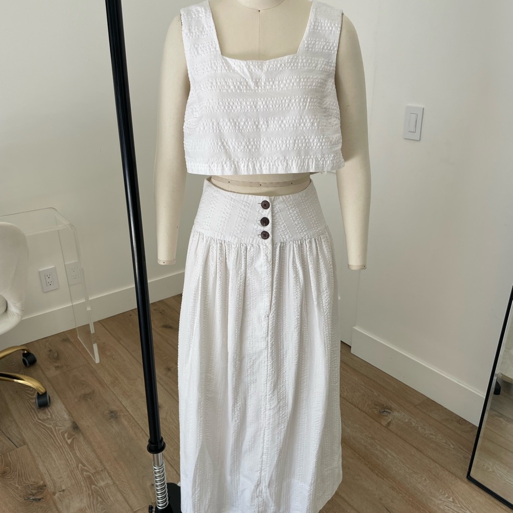 Free People White Skirt Set